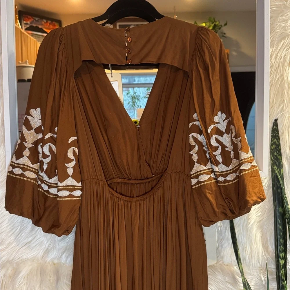 Anthropologie Let Me Be Embroidered Open-Back Maxi Dress - Picture 7 of 8